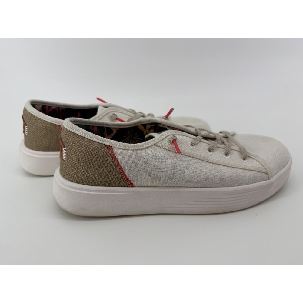Hey Dude Cody W Craft Women W9 Cream Tan Canvas Low Top Slip On Sneakers - Picture 2 of 8